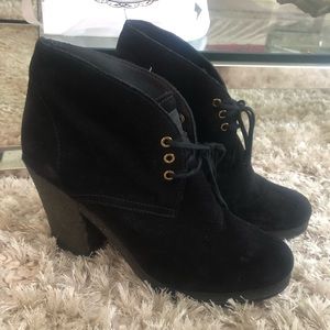 Prada Lace Up Black Booties